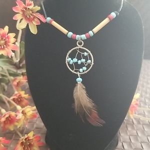 Vintage Dream Catcher Necklace, Length:16"